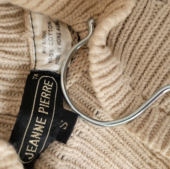 Vintage Jeanne Pierre Floral Embroidered Oversized Mock Neck Pullover Sweater - Picture 8 of 12